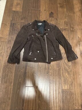 Rebecca Minkoff Dark Brown Suede Moto Jacket